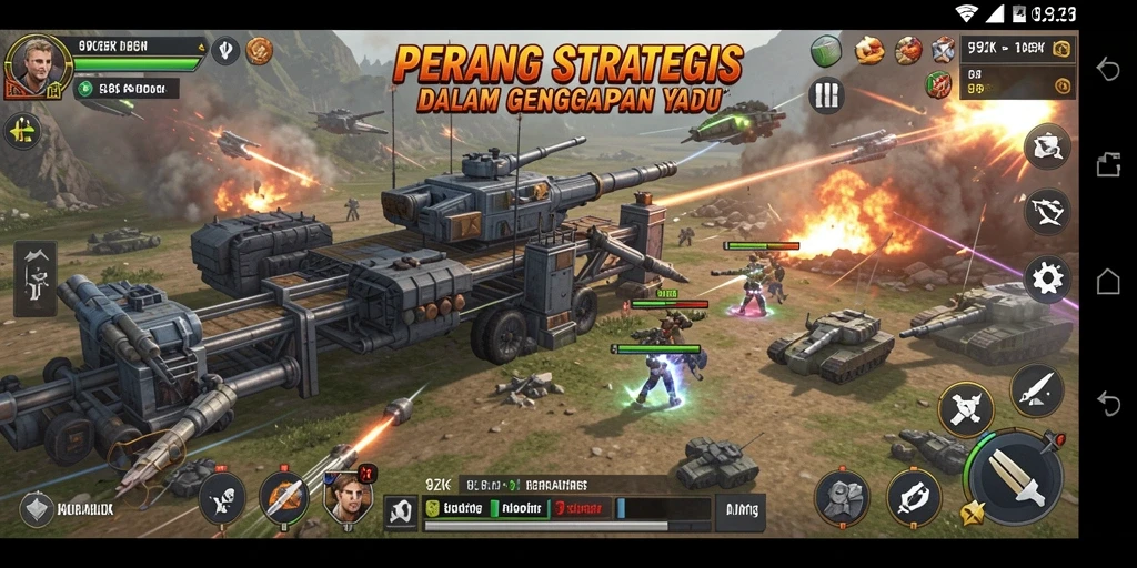Screenshot 9ZK menampilkan aksi pertempuran intens dan grafis yang memukau.