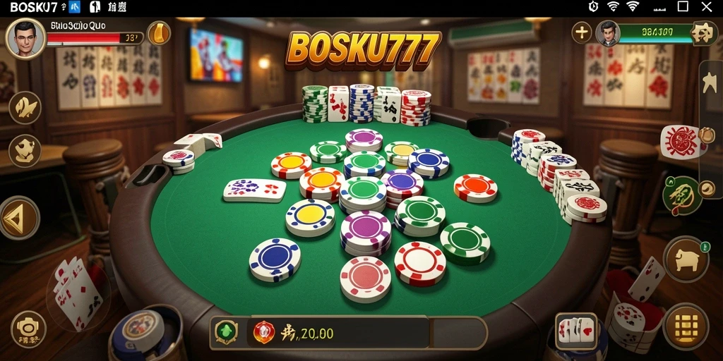 Screenshot gameplay BOSKU777 yang menampilkan aksi seru permainan QiuQiu.