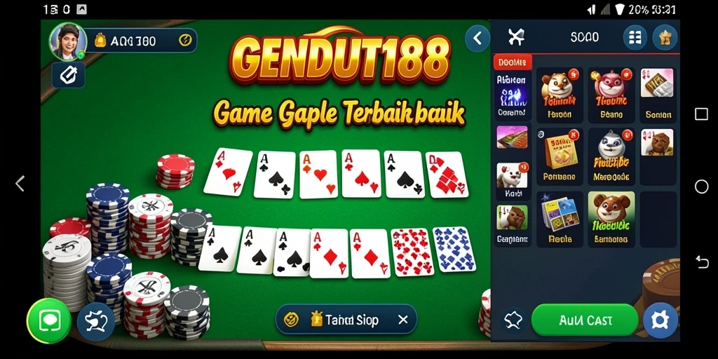 Screenshot gameplay Gaple yang seru dan kompetitif di GENDUT188.