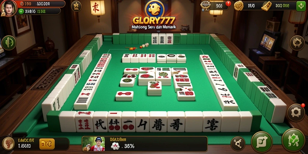 Tampilan gameplay Mahjong yang menarik dan menantang di GLORY777.