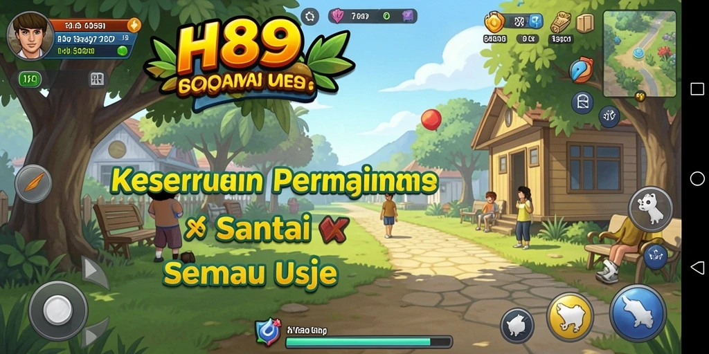 Screenshot H89 menunjukkan gameplay menarik dan penuh warna.