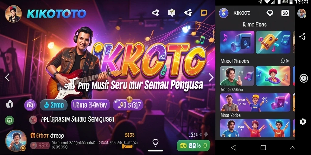 Tampilan gameplay KIKOTOTO yang menarik dan penuh warna.