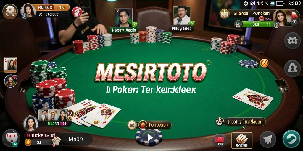 Tampilan gameplay seru dari MESIRTOTO dengan berbagai meja Poker.