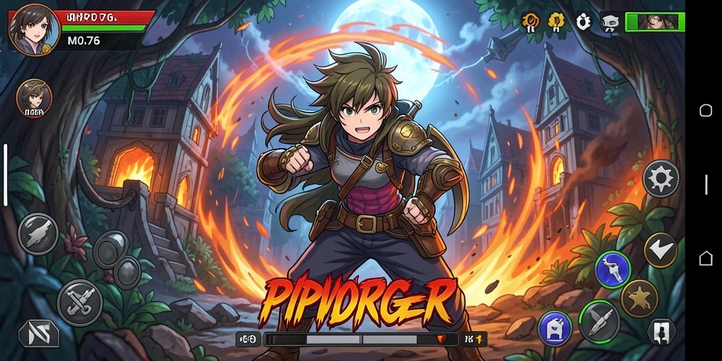 Tampilan gameplay MPO76 dengan karakter Anime yang beraksi.