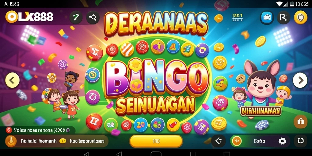 Screenshot OLX888 menampilkan gameplay Bingo yang seru dan interaktif.