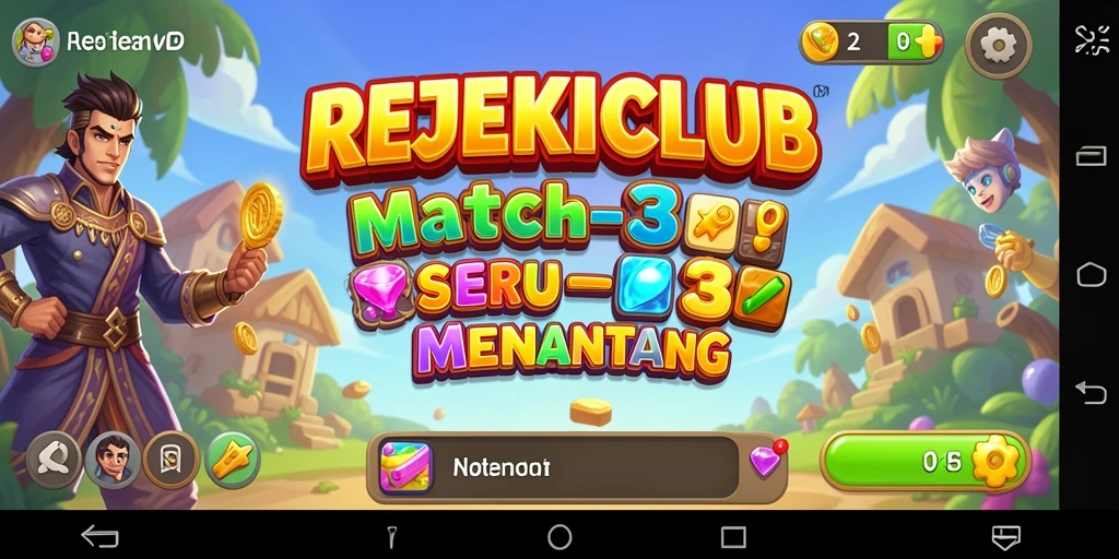 Tampilan gameplay seru dalam REJEKICLUB yang penuh warna.