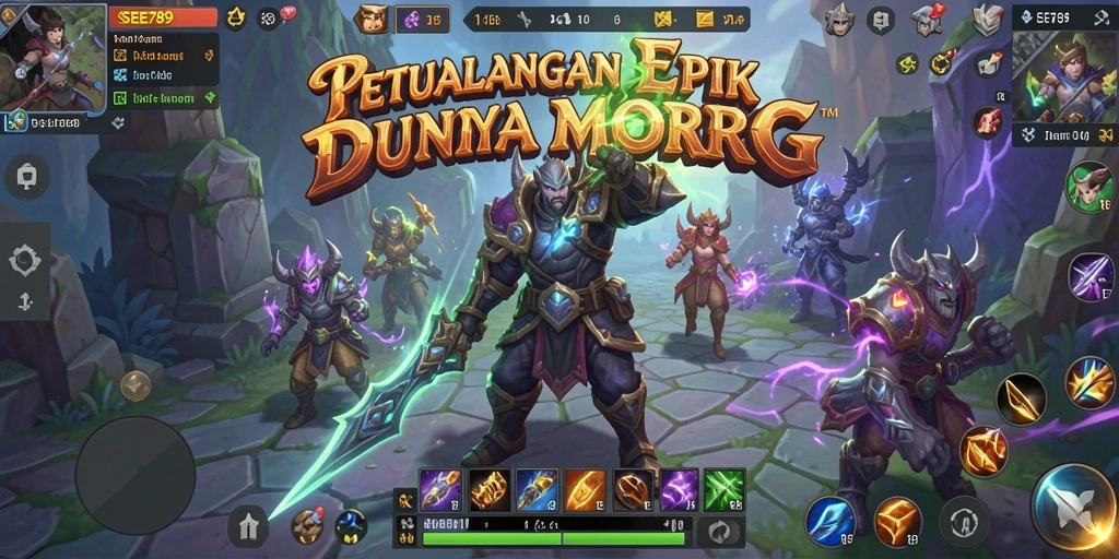 Tampilan gameplay seru dan interaksi antar pemain di dunia MMORPG.