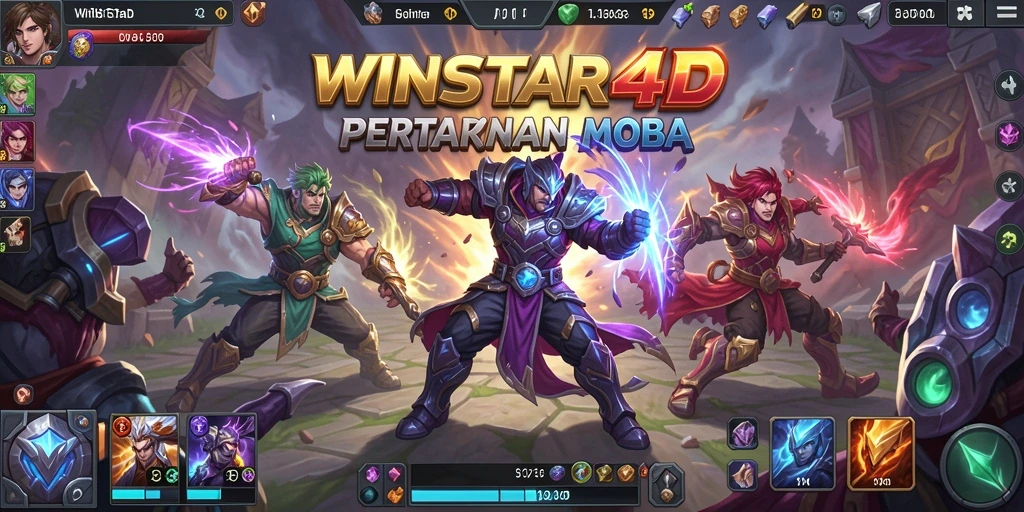 Tangkapan layar dari gameplay seru WINSTAR4D di arena MOBA.