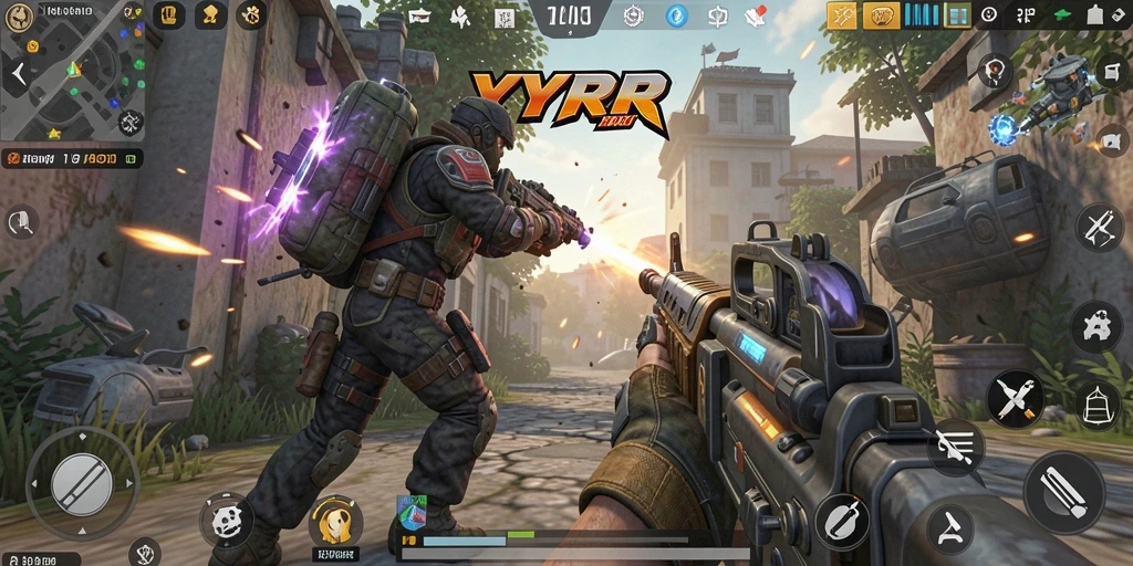 Screenshot menampilkan aksi mendebarkan dalam game TPS YYRR.